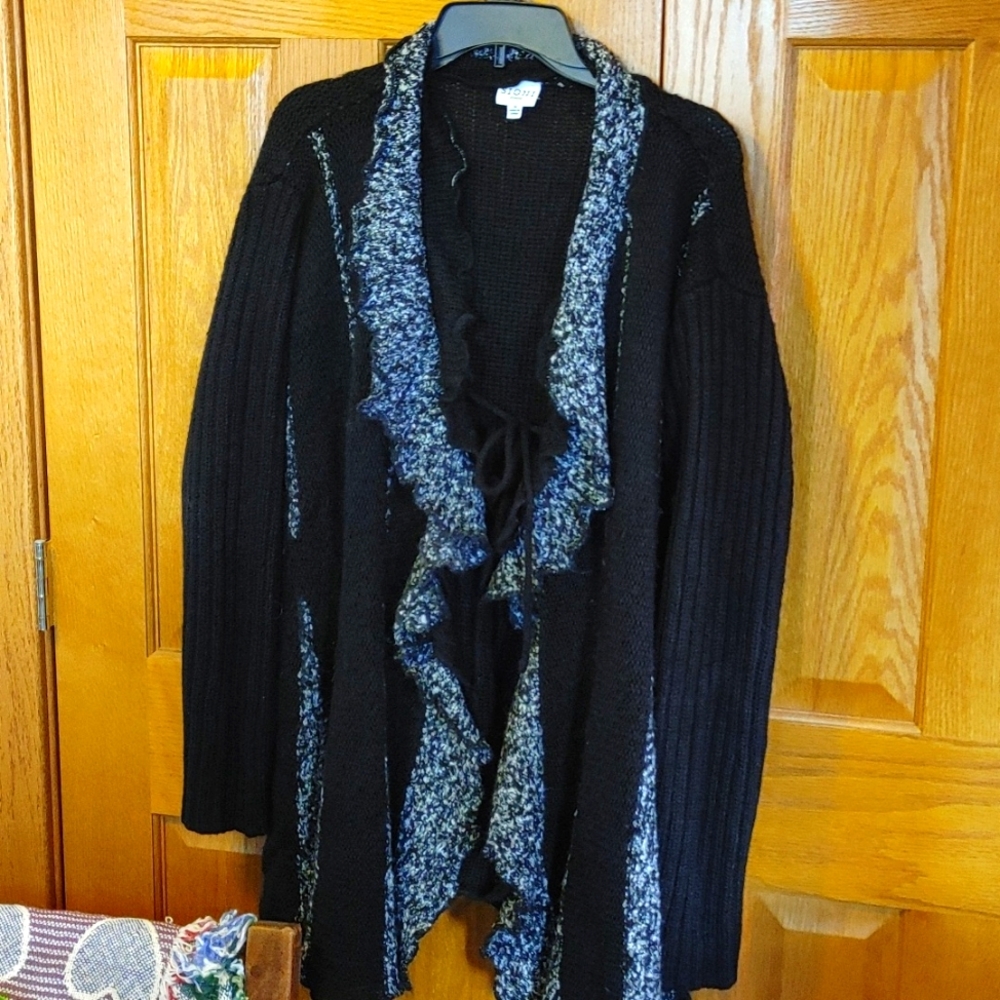 Black Ruffle Cardigan
